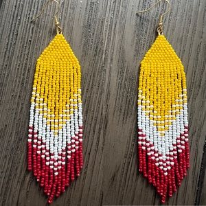 Kansas City Chiefs Beaded Fringe Earrings 🏈